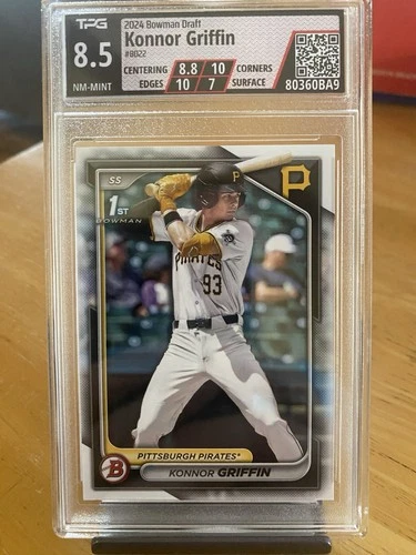 Konnor Griffin 2024 Bowman Draft TPG 8.5 Grade Pirates Rookie RC #BD-22 ~ PSA