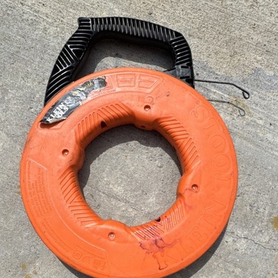 Klein Tools Steel Fish Tape Cable Puller with Orange Sheath and Durable Reel