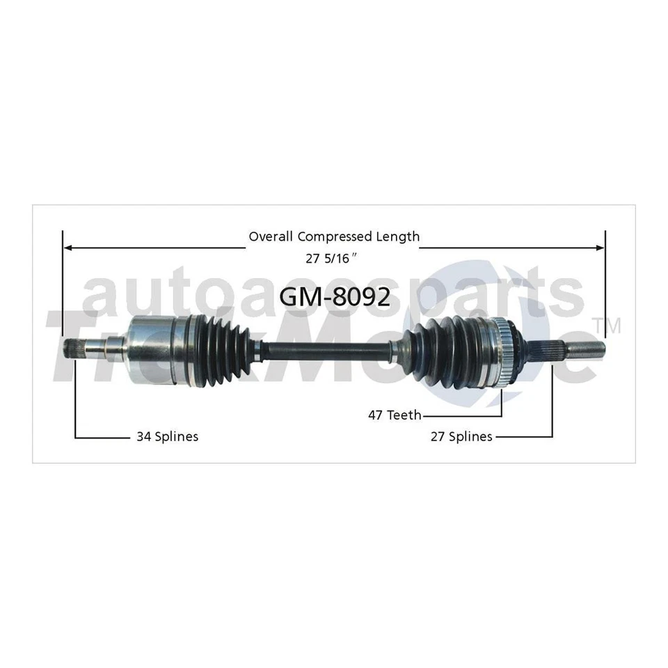 CV Axle Shaft for 1985-1987 1988 1989 1990 Buick Electra,1986-1988 Buick Riviera - Image 2 of 3