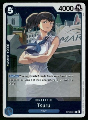 2024 Wings of the Captain Tsuru Character / Blue/Navy #OP06-051