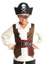 Hyde  Eek Boys Pirate Halloween Costume Accessory Kit Shirt Eye Patch Hat One