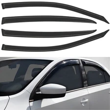 Side Window Deflector Dark Smoke Visors Rain Guards 4 -Piece Set for 2011-2020 