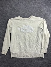 The North Face Sweatshirt Womens Large White Fleece Crewneck Pullover Logo