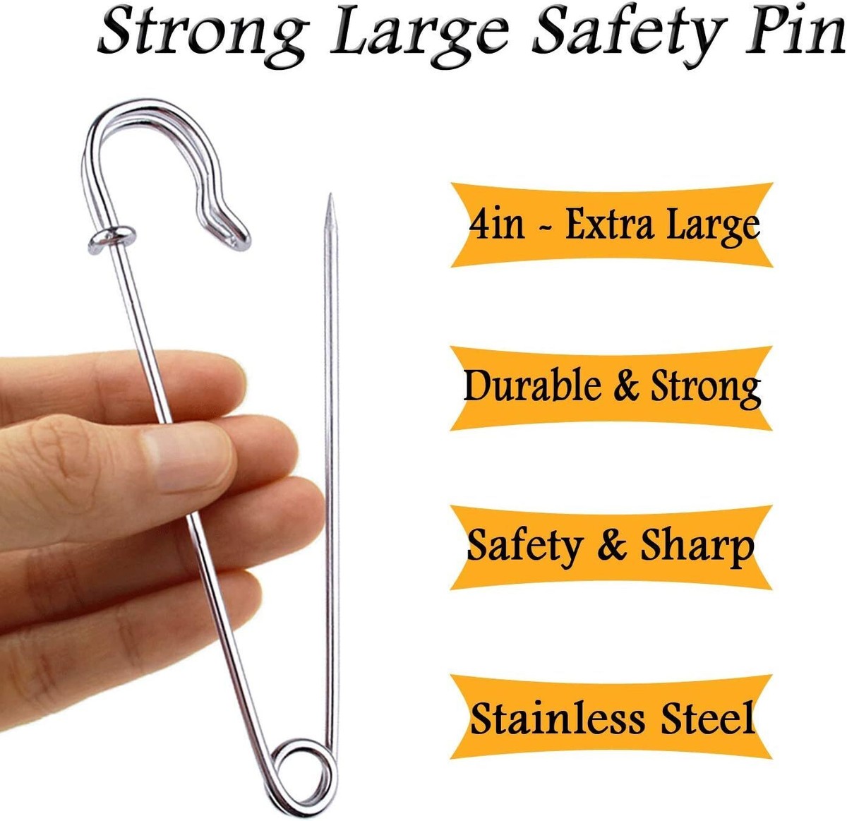 Lot De 10 Grandes épingles à Nourrice Robustes De 10,2 Cm