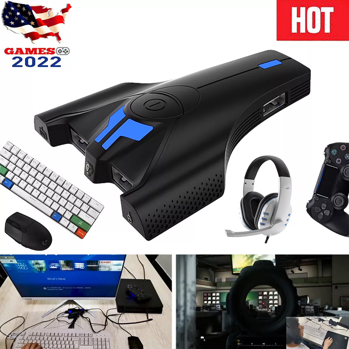 Gaming Keyboard Headset Converter For PS4/PS3/Xbox One/Switch eBay