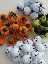 Halloween Handmade Crochet Keychain Cute Pumpkin