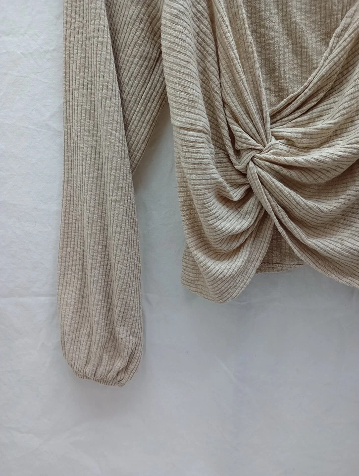 Almost Famous Blouse Women Large Cropped Long Sleeve Stretch  Top Sexy - Image 2 of 4