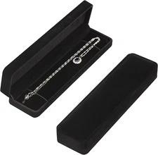 LETURE 2 Pieces Long Velvet Jewelry Chain Necklace Gift Box Set, Bracelet Storag