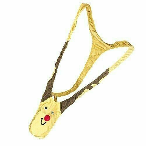 Christmas Gag Pranks Gift Mankini Thong Underwear Novelty Reindeer Thong, 1 size - Picture 1 of 10