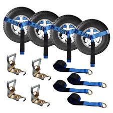 Usa 4 Pack 2 X 10 Lasso Wheel Lift Strap Ratchet W J Finger Hook Towing Blue