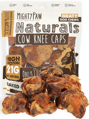 Naturals Dog Bones - Cow Knee Caps & Knuckle Bones for Dogs (8 Pack) | 100% Natu