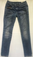 Diesel Jeans Size 8 Blue Skinny Kid Girl Zipper Pockets Distressed Stretch Denim