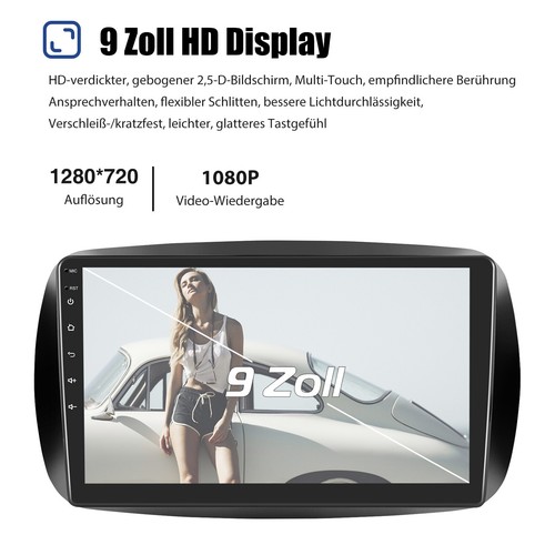 Für Smart Forfour Fortwo 453 Autoradio 2+64G Android 13 Carplay GPS WIFI RDS KAM - Bild 5 von 14