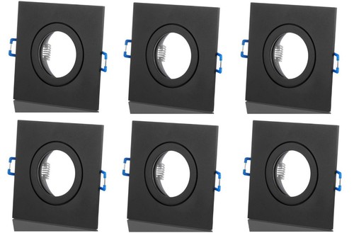 6x Radiador empotrado de aluminio negro angular cierre de clic IP44 GU10 GU5.3 - Imagen 1 de 2
