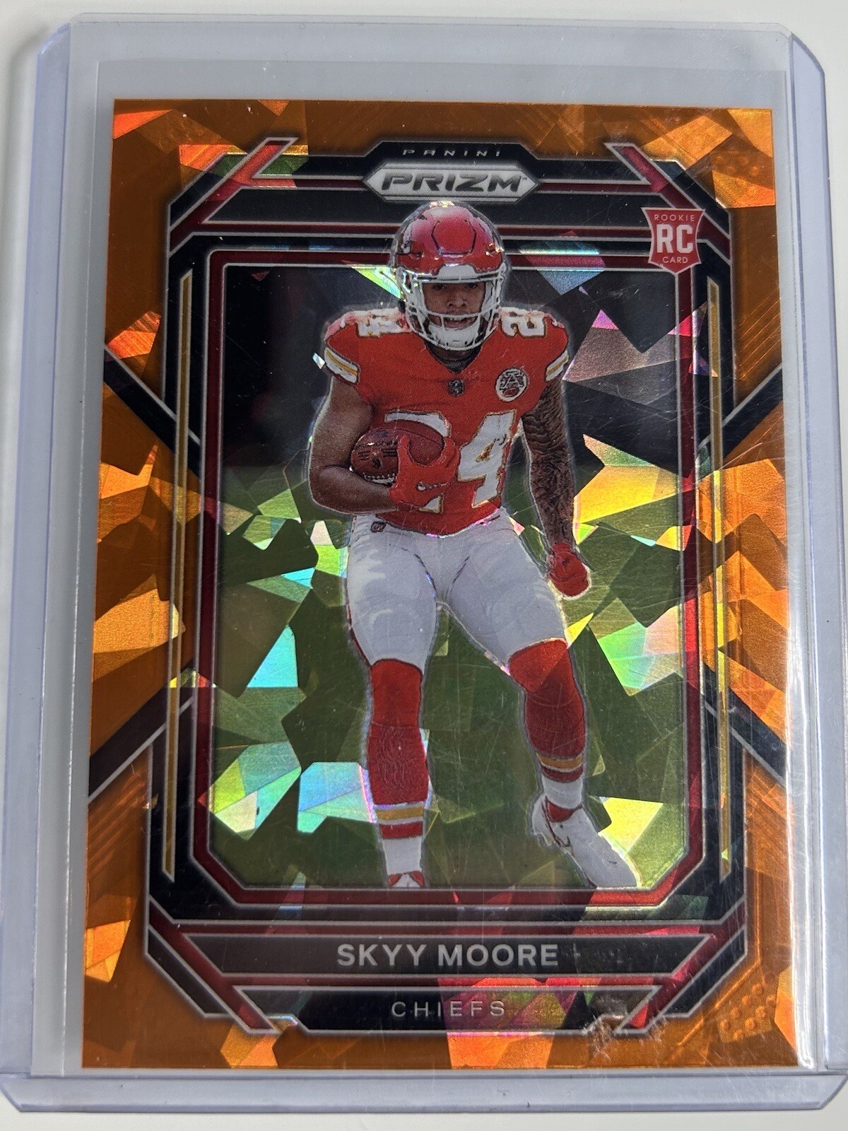 2022 Panini Prizm Skyy Moore Orange Ice Rookie Card Kansas City Chiefs SP #331