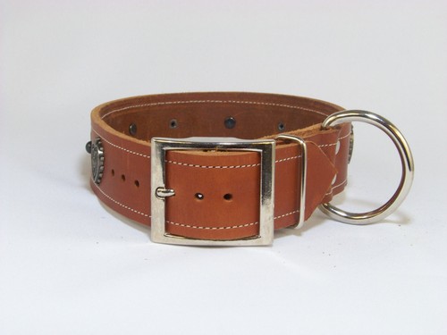 1 - 1/2 Inch - Wide Top Quality Leather Dog Collar W/ Heart Conchos Made in USA - Bild 19 von 19