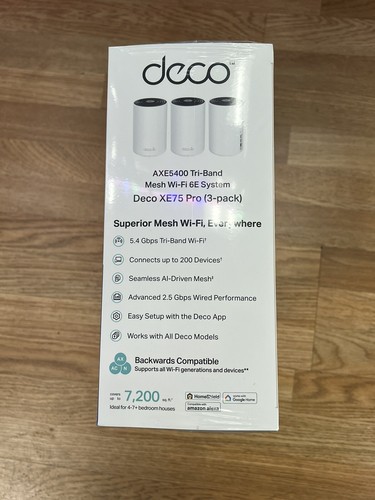 TP-Link Deco AXE5400 Pro Tri-Band Mesh Wi-Fi 6E System (Deco XE75 Pro) - 3 Pack - Picture 4 of 4