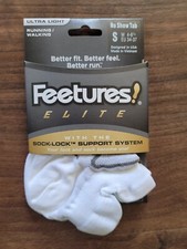 Feetures Elite Ultra Light No Show Tab White/Aqua - S