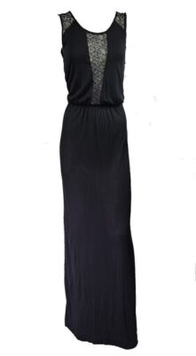 NWT French Connection Black long women's open back maxi Dress Size 2