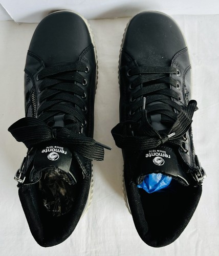 REMONTE Black Hi Tops Side Zipper Lace Up Shoes Sneakers Women Size 38 FREE POST - Picture 6 of 13