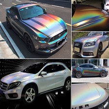 Car Iridescence Rainbow Laser Holographic Chameleon Chrome Vinyl Wrap Sticker CB