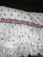 Pottery Barn Kids Brooklyn Baby Crib Skirt Dust Ruffle Tiered Purple Paisley PBK