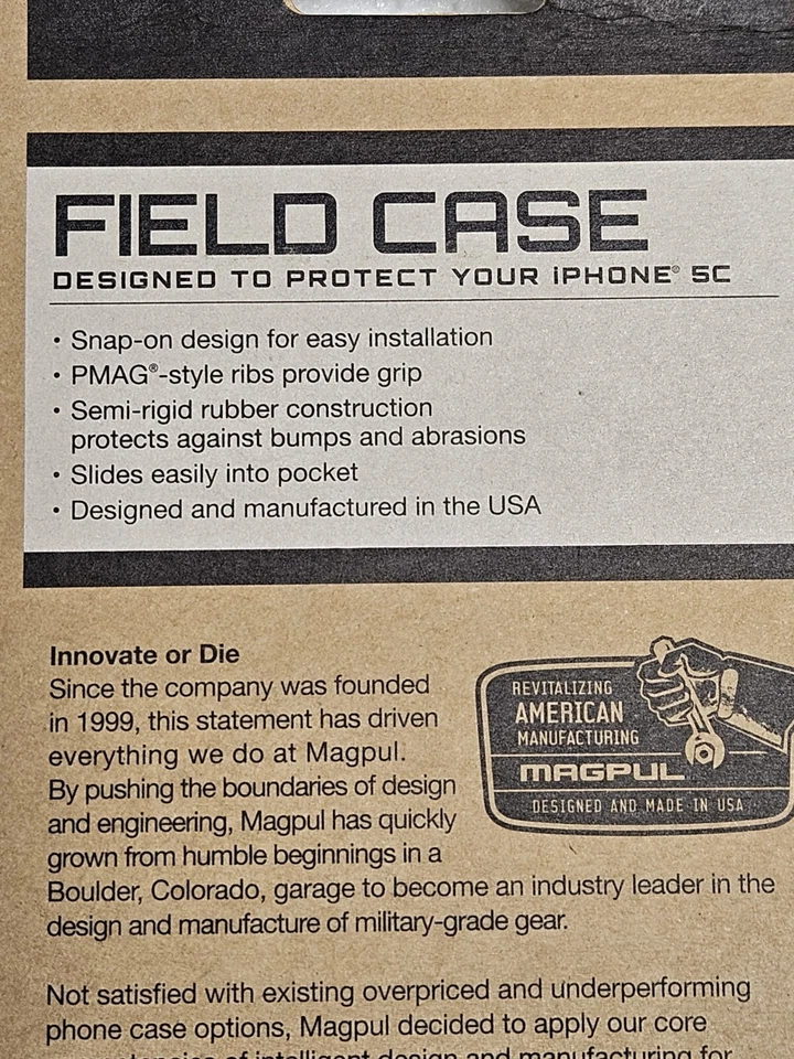 Funda Magpul Field para iPhone 5C Blanca A Presión Semi Rígida Hecha en EE. UU. Foto 4 de 4