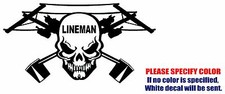 Lineman Skull Electrician Graphic Die Cut decal sticker Car Truck Boat Wall 7"