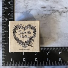 Rubber Stamp FROM THE HEART FLORAL HEART WREATH by STAMPIN UP Phrase