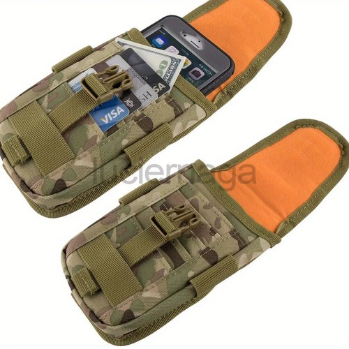 Tactical Molle Pouch with US Flag Patch, D-Ring and Gear Clip Belt Waist Bag - 第 6/19 張圖片