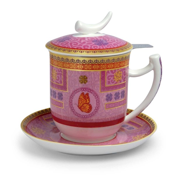 Teetasse Mit Untertasse, Sieb Und Deckel Tilly Fine Bone China Porzellan-image