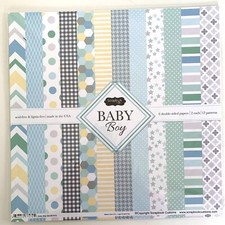 Scrapbook Customs 12" x 12" BABY BOY Set 6 Double-Sided Papers 2 Each 12 Designs