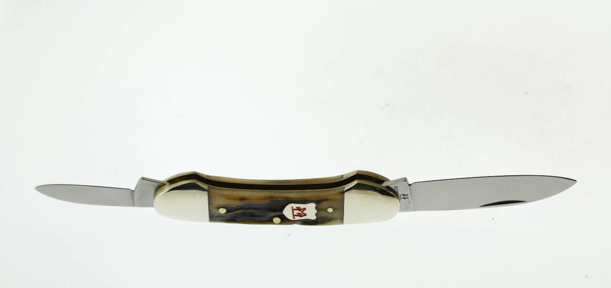 Kissing Crane Stag/Antler Handle Pocketknife Collectible Vintage 