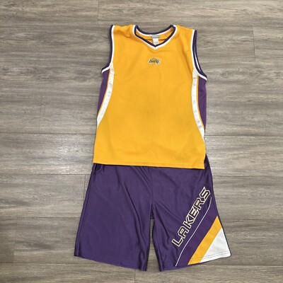 Vintage NBA Lakers Youth Jersey With Shorts Outfit Gear Size XL - Main Image