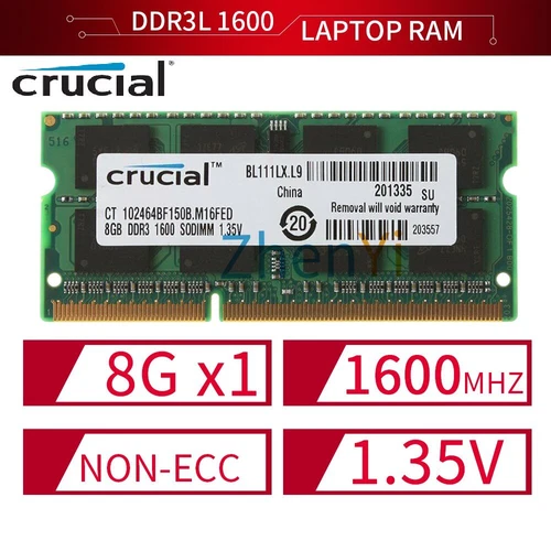 Crucial 8GB 4GB 2GB PC3L-12800S DDR3L 1600MHz 1.35V SODIMM Laptop Memoria RAM IT