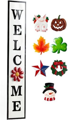 4 Ft. WELCOME SIGN for Front Porch Decor 9Pc. Interchangeable Holidays & Seasons - Picture 4 of 14