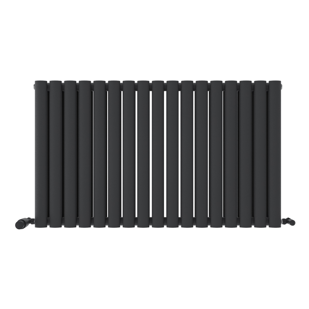 Radiator Horizontal Column Double Panel Oval Designer Grey Rad