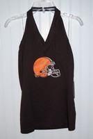 Cleveland Browns Football Womens Xs Halter Shirt Top Built In Shelf Bra Cleveland Browns Football Womens Xs Halter Shirt Top Built In Shelf Bra