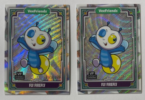 2 2025 VeeFriends Topps Chrome Fly Firefly Wave Refractor RC 1st 083 & 109/150
