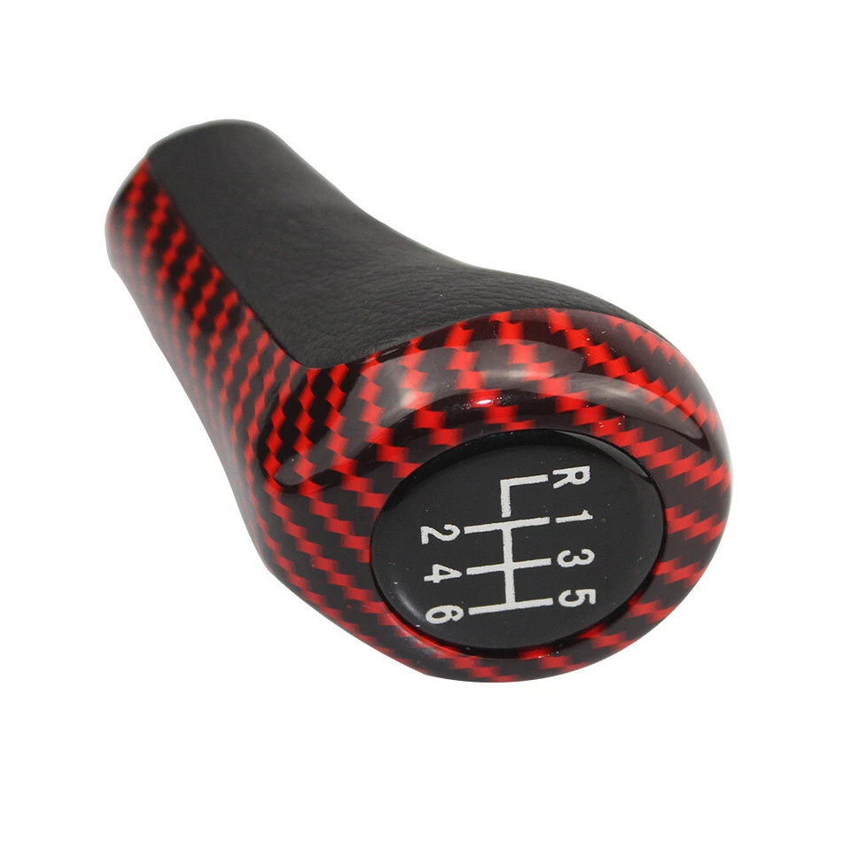 Gear Shift Knob Red Carbon Fiber For BMW E92 E91 E36 E46 F30 E60 E61 E28 E34 E39 Foto 4 de 4