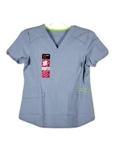 Scrubstar Womens Active V-Neck Scrub Top Size XS Blue Bliss New