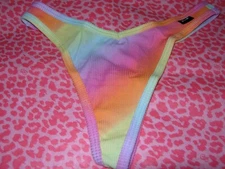 Victoria's Secret PINK Sexy Thong String V-Cut LOGO Rare Multi Gradient M XL XXL