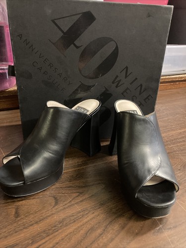 nine west black block heel clogs lisana womens size 9 box (FI) | eBay