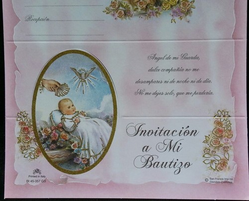 10 Einladungen zu,Meine Taufe (Spanish Baptism Taufening Invitations)Gefälligkeiten - Bild 8 von 11