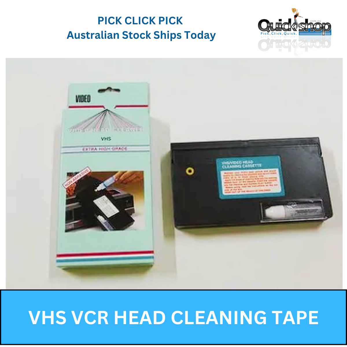 Video Head Cleaner Tape Cassette Wet System for VCR VHS Player