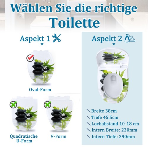 Toilettensitz Wassertropfen Soft-Closing Toilettendeckel Klodeckel Klobrille MDF - Bild 3 von 12