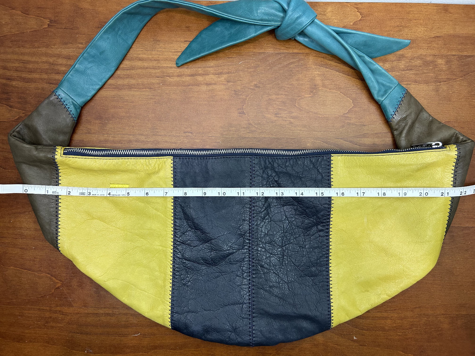 TOM'S Leather Patchwork Sling Crescent Crossbody … - image 10