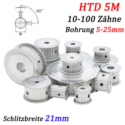 HTD 5M Zahnriemenscheibe AF-Typ 10-100 Zähne 5mm-25mm Bohrung, für 20mm Breite