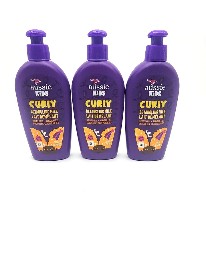 Aussie Kids Curly Hair Detangling Milk – 6.7oz Leave-In Conditioner 200ml 3 Pack - Image 4 of 4