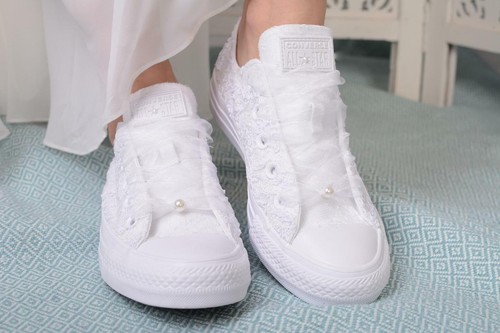 lace converse for wedding